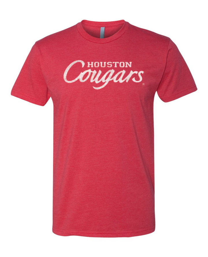 University of Houston Cougars Script Premium Red T-Shirt - Nudge Printing Mock up