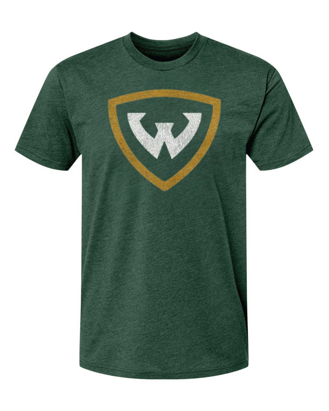 Wayne State University Block W Logo on Green Premium T-Shirt Mock up