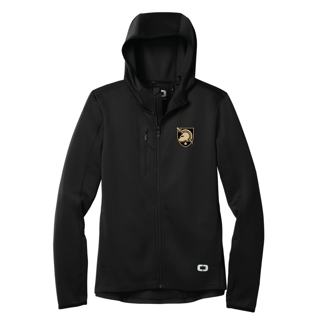 Black West Point OGIO performance jacket with the shield logo embroidered on the left chest