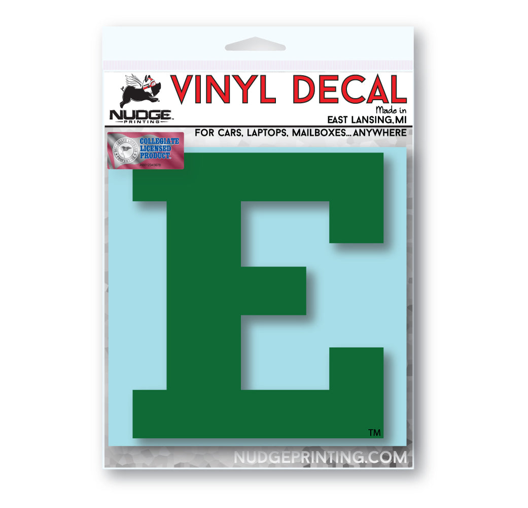 Eastern Michigan Green Block E Decal - Nudge Printing